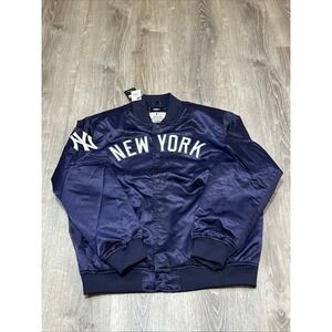 New York Yankees Jacket Men's Size 3XL Pro Standard NWT Navy Satin Snap Button